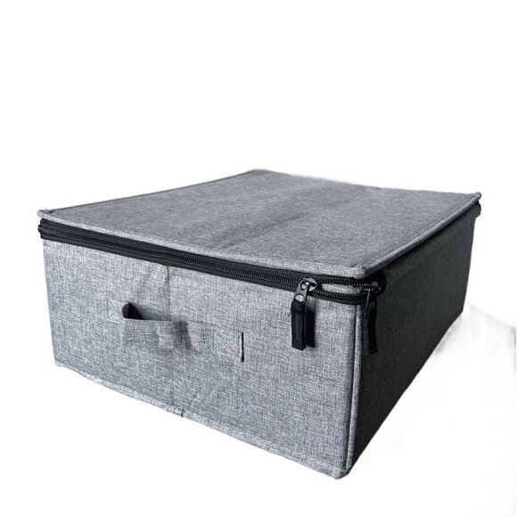 Storage Bag Heather Gray w/Double Zippers and Six Compartments (Like New) - Picture 1 of 10